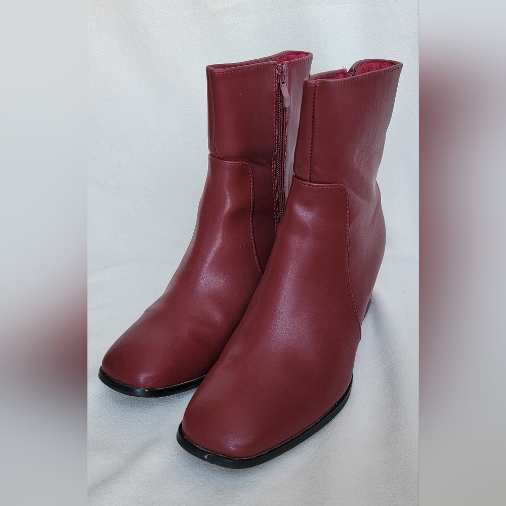 Burgundy ankle boots